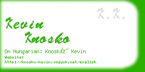 kevin knosko business card